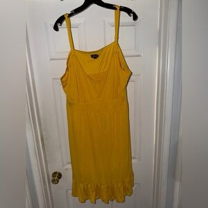 torrid Mustard Yellow Ruffle Hem Cami Dress
